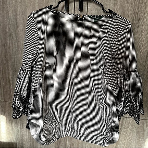 Lauren Ralph Lauren Tops - LAUREN Ralph Lauren Gingham Embroidered
Sleeve Top